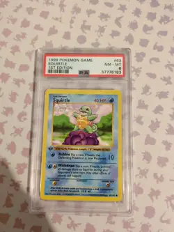 Pokemon PSA 8 Squirtle lst Edition Shadowless Base Set 1999 Card 63/102 - Image 2