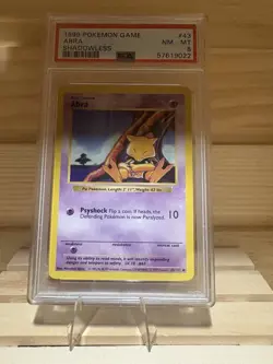 Shadowless Abra #43/102 Pokemon TCG Base Set PSA 8 NM-MT Free Shipping - Image 1
