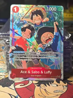 Ace & Sabo & Luffy (Alternate Art) OP13-007 English SR Carrying On His Will One - Image 1