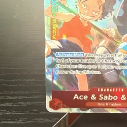 Ace & Sabo & Luffy (Alternate Art) OP13-007 English SR Carrying On His Will One - Image 5