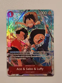 One Piece TCG Ace & Sabo & Luffy (Alternate Art) OP13-007 Carrying On His Will - Image 1