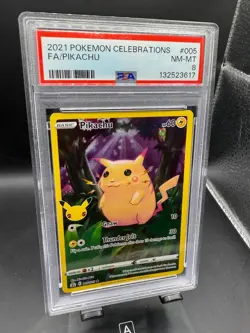 2021 Pokemon Celebrations Full Art Pikachu 005/025 PSA 8 NM-MT Cert #132523617 - Image 1