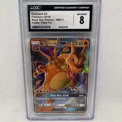 2019 POKEMON CHARIZARD GX BLACK STAR PROMO SM211 HIDDEN FATES TINS CGC 8 - Image 1