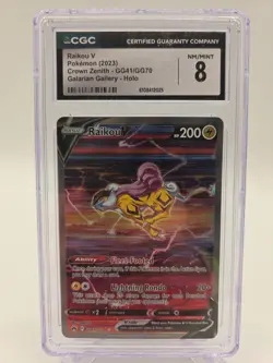 Pokemon Raikou V Crown Zenith GG41/GG70 Galarian Gallery Holo 2023 CGC 8 NM/Mint - Image 1