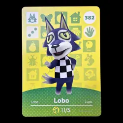 Lobo #382 - Amiibo Nintendo Card - Animal Crossing Series 4 - Image 1