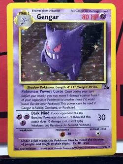 Gengar 5/62 Fossil Holo Unlimited Rare Vintage Pokemon TCG - Image 3