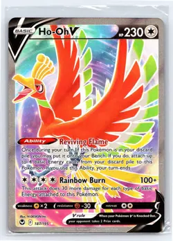 Pokemon TCG Silver Tempest - Ho-Oh V Ho-Oh Ultra Rare Holofoil Holo 187/195 - Image 1