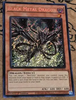 Yugioh Black Metal Dragon RA04-EN016 1st Edition Secret Rare LP - Image 1