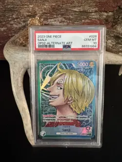 One Piece Card Game TCG Sanji OP02-026 Alt Art Leader PSA 10 - Image 1