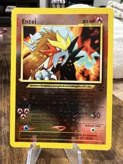 2001 Pokemon TCG Entei Black Star Promo #34 Reverse Holo Nintendo WOTC LP - Image 1