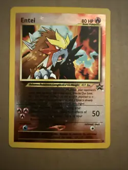 2001 Pokemon TCG Entei Black Star Promo #34 Reverse Holo Nintendo WOTC LP - Image 1