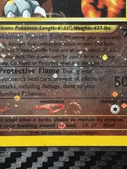 2001 Pokemon TCG Entei Black Star Promo #34 Reverse Holo Swirl Nintendo WOTC MP - Image 2