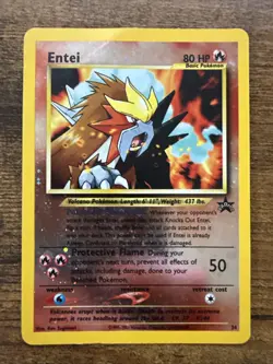 2001 Pokemon TCG Entei Black Star Promo #34 Reverse Holo Nintendo WOTC LP - Image 1