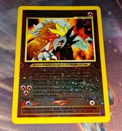 2001 Pokemon TCG Entei Black Star Promo #34 Reverse Holo Swirl NM Nintendo WOTC - Image 1