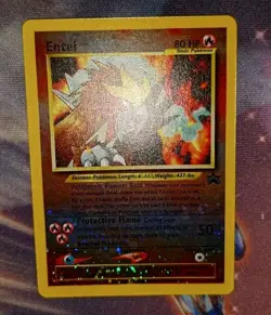 2001 Pokemon TCG Entei Black Star Promo #34 Reverse Holo Swirl NM Nintendo WOTC - Image 2