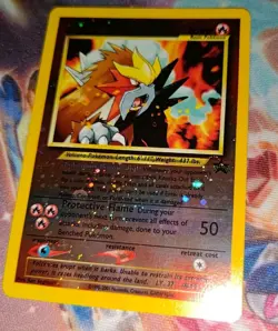 2001 Pokemon TCG Entei Black Star Promo #34 Reverse Holo Swirl NM Nintendo WOTC - Image 4