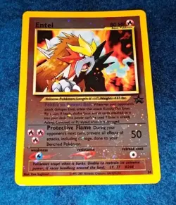 2001 Pokemon TCG Entei Black Star Promo #34 Reverse Holo Swirl NM Nintendo WOTC - Image 1