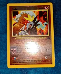 2001 Pokemon TCG Entei Black Star Promo #34 Reverse Holo Swirl NM Nintendo WOTC - Image 3