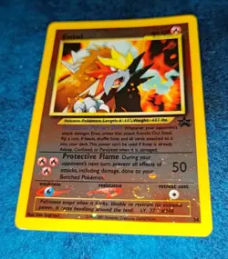 2001 Pokemon TCG Entei Black Star Promo #34 Reverse Holo Swirl NM Nintendo WOTC - Image 4