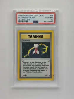 2000 Pokemon Gym Challenge #18 Giovanni Holo 1st Edition PSA 10 GEM MINT - Image 1