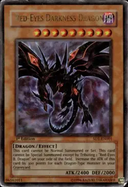 Red-Eyes Darkness Dragon - SD1-EN001 - Ultra Rare - 1st Edition - YuGiOh LP - Image 1
