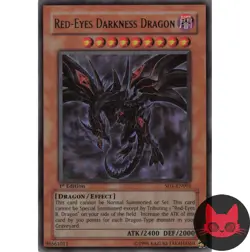 Yugioh Red-Eyes Darkness Dragon SD1-EN001 Ultra Rare 1st Edition LP - Image 1