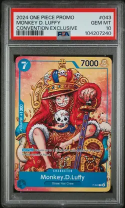 2024 One Piece Monkey D Luffy P-043 Convention Exclusive Promo - PSA 10 GEM MINT - Image 1