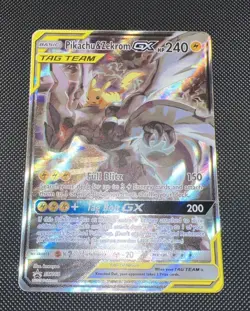 Pokemon Pikachu & Zekrom GX Black Star Promo TCG Card Full Art SM168 - Image 1