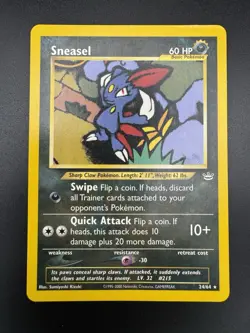 Pokemon TCG 2001 Neo Revelation Set: Sneasel 24/64 - Non-Holo Rare Card - LP - Image 3