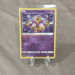 Radiant Alakazam 059/195 Radiant Rare SWSH12 Silver Tempest NM Pokemon Card - Image 1