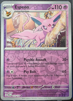 Espeon 033/131 Reverse Holo Prismatic Evolutions PRE NM/M Pokemon TCG - Image 1