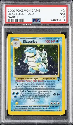2000 POKEMON BASE SET 2 #2 BLASTOISE-HOLO PSA 7 - Image 1