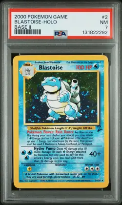 2000 POKEMON BASE SET 2 #2 BLASTOISE-HOLO PSA 7 - Image 1