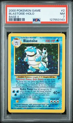 2000 POKEMON BASE SET 2 #2 BLASTOISE-HOLO PSA 7 - Image 1