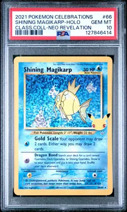 2021 Pokemon Celebrations Classic #66 Shining Magikarp Holo PSA 10 - Image 1