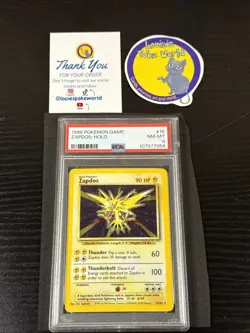ZAPDOS 1999 Pokemon Base Unlimited Holo 16/102 - PSA 8 - Image 1