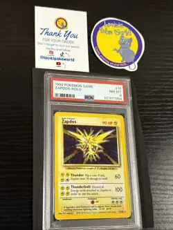 ZAPDOS 1999 Pokemon Base Unlimited Holo 16/102 - PSA 8 - Image 2