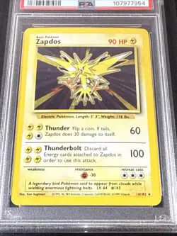 ZAPDOS 1999 Pokemon Base Unlimited Holo 16/102 - PSA 8 - Image 4