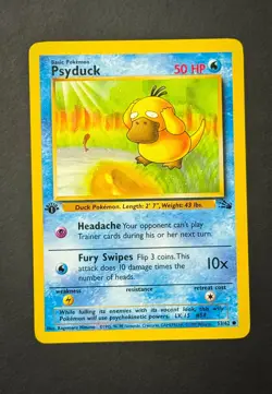 Pokemon TCG Psyduck #53/62 1st Edition Fossil Set 1999 WOTC NM Vintage - Image 1