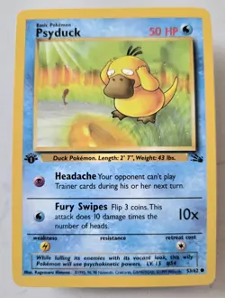 Pokemon TCG Psyduck #53/62 1st Edition Fossil Set Onwards And Upwards - Image 1