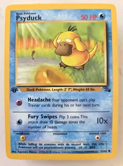 Pokemon TCG Psyduck #53/62 1st Edition Fossil Set Onwards And Upwards - Image 1