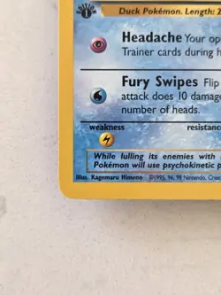 Pokemon TCG Psyduck #53/62 1st Edition Fossil Set Onwards And Upwards - Image 2