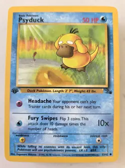 Pokemon TCG Psyduck #53/62 1st Edition Fossil Set Non Holo. TRENDING - Image 1