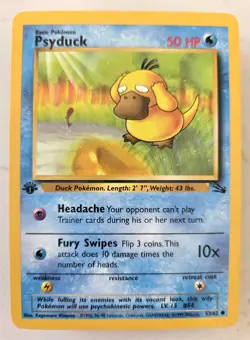 Pokemon TCG Psyduck #53/62 1st Edition Fossil Set Non Holo. TO THE MOON - Image 1