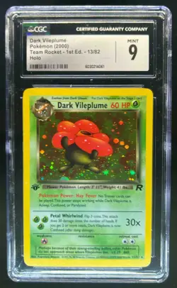 2000 Pokemon Team Rocket First Edition Dark Vileplume Holo #13/82 CGC 9 - Image 1