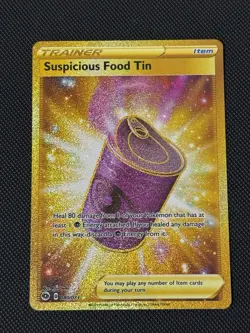 Pokemon TCG Champions Path Secret Rare Gold Tin 080/073 Suspicious Food - Image 1