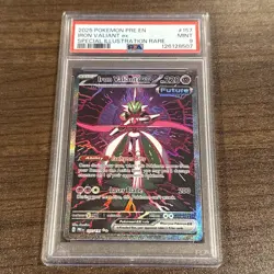 Pokemon 2025 Iron Valiant ex 157/131 Full Art SIR Prismatic Evolutions PSA 9 - Image 1