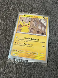 Pikachu at the Museum Black Star Promo Card (oversized) - UK Release Sealed Pack - Image 1