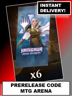 MAGIC MTG ARENA CODE CARD PRERELEASE 6 BOOSTER PACKS KAMIGAWA NEON DYNASTY NEO - Image 1