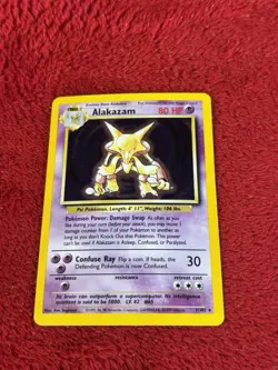 Alakazam 001/102 Base Set Holo Wotc Pokemon Card Played - Image 5